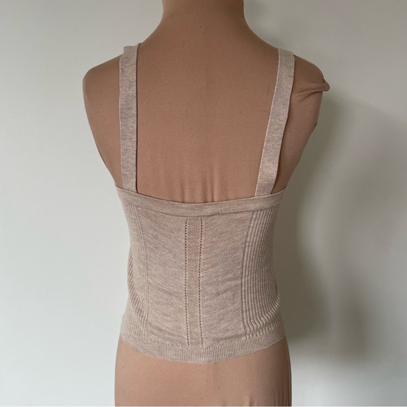 Ulla Johnson Giselle Oatmeal Beige Merino Wool Knit Square Neck Tank Top EUC S - Picture 6 of 11